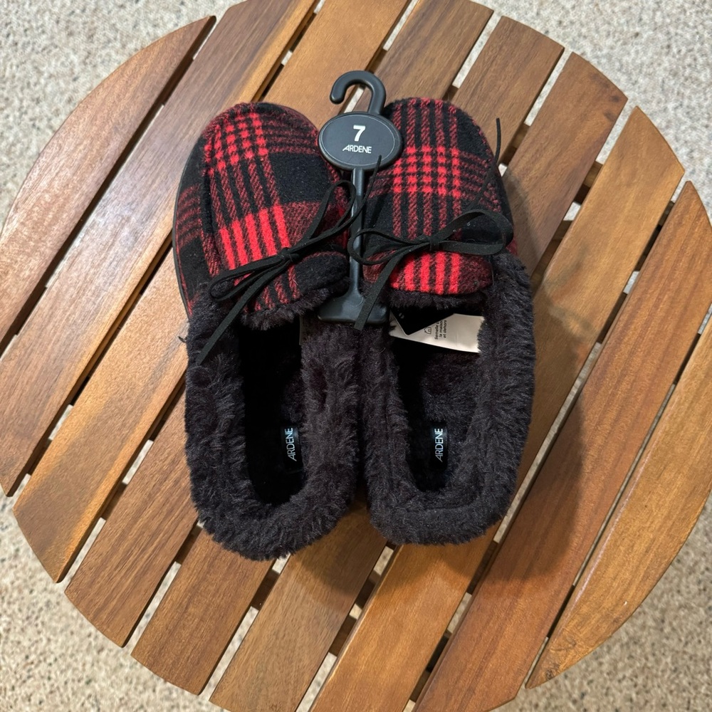 Ardene Plaid Loafer Slippers /NWT